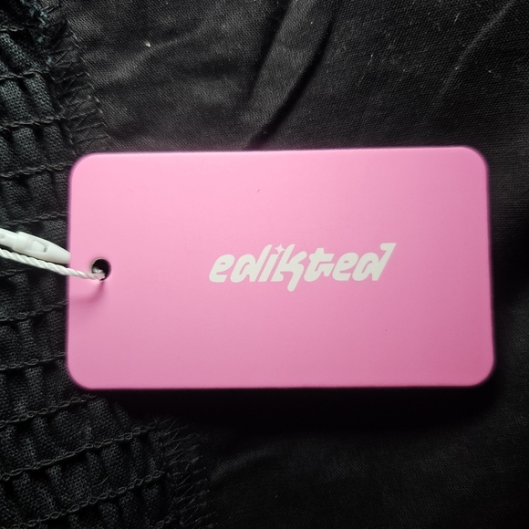 NWT Edikted Cecelie Strapless Drop Waist Mini Dress – Black – Size L - Picture 8 of 9